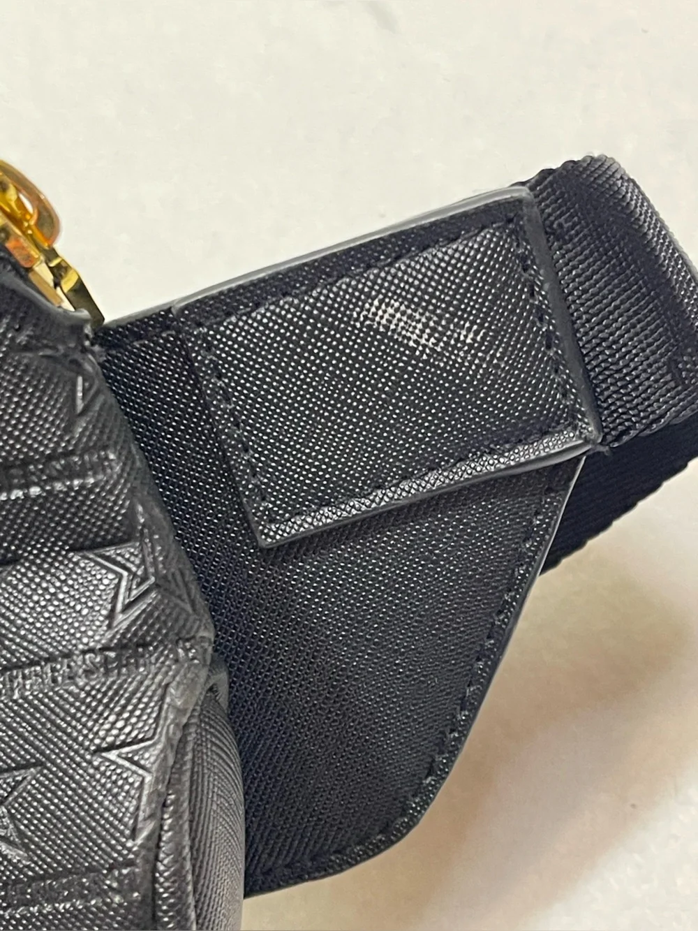 Jeffree Star Cosmetics Black Faux Leather Belt Bag Fanny Pack Gold Star Logo